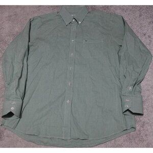 Lacoste Regular Fit Shirt Men's Size 44, US XL Green Check Button Down